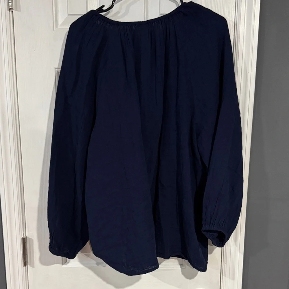 NWT Old Navy Shirred Double-Weave Blouse - Picture 4 of 6